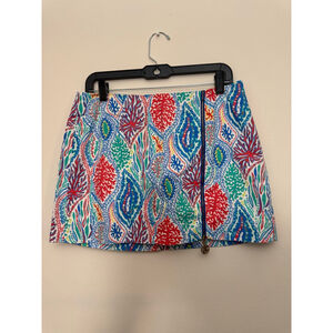 Women's Lilly Pulitzer Mini Skirt Size 8 White Multi-color